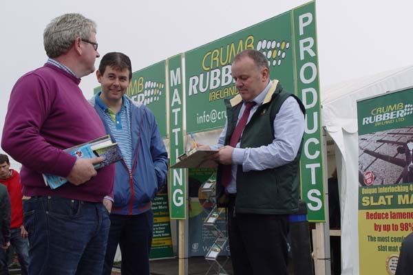 Leo Kerley, Crumb Rubber  (pictured on right), speaking to customers.