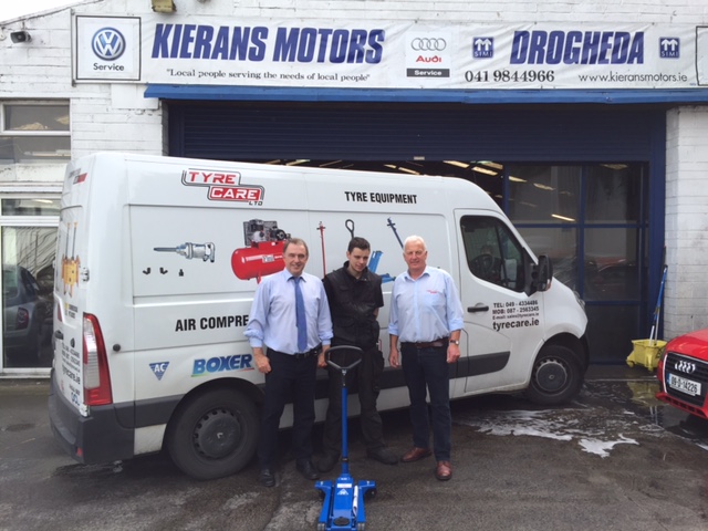 Tony Kierans, MD Kierans Motors, Drogheda, Paul Smith, winner, and Joe Carson, TyreCare.
