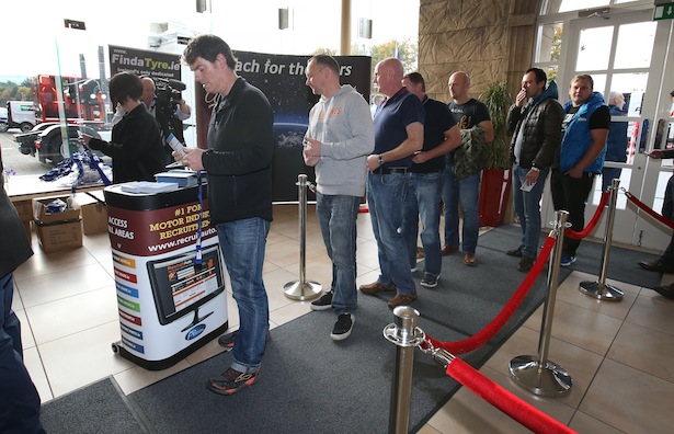 Queues at the Auto Trade Expo 2016 in the Citywest convention center.